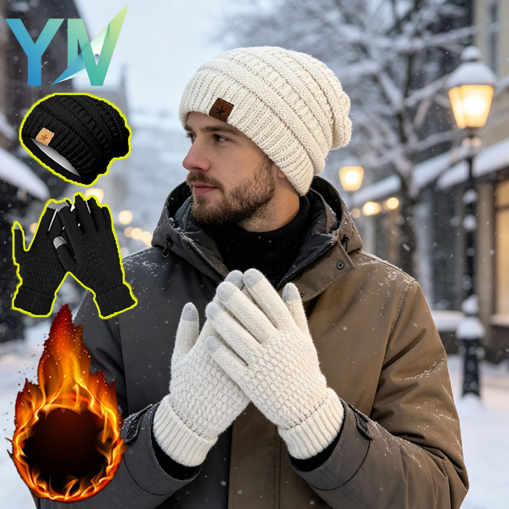 1-5PCS Winter Hat Gloves Set F - Running Gear For Winter review and price