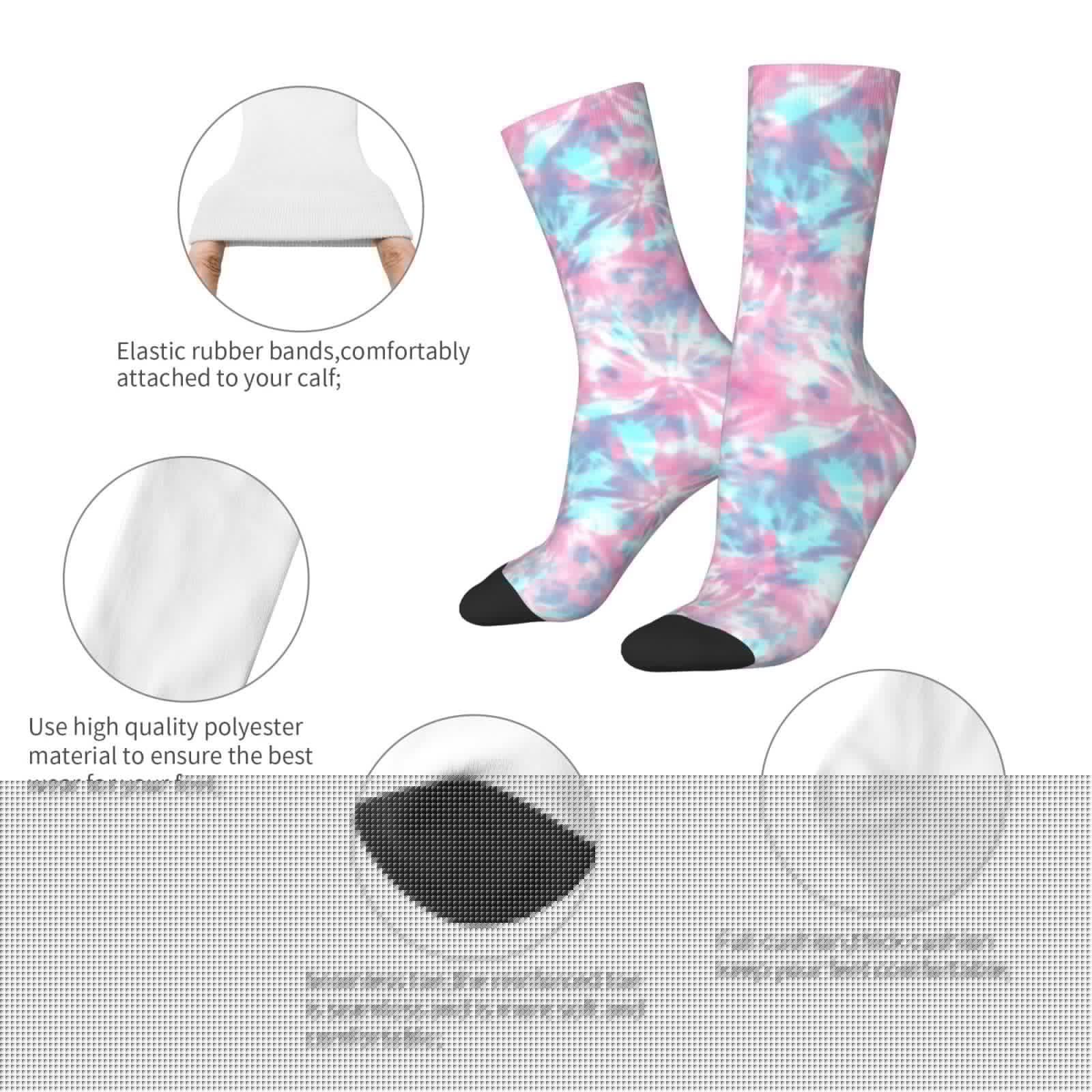 Tie Dye Print Crew Socks For W - Running Gear Youtube review and price