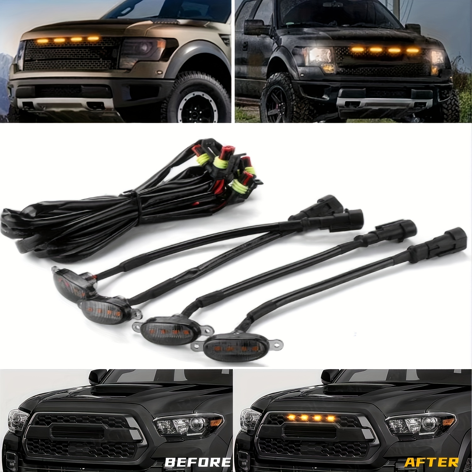 4Pcs/set Car LED Grille Light  - Running Gear Accessories review and price