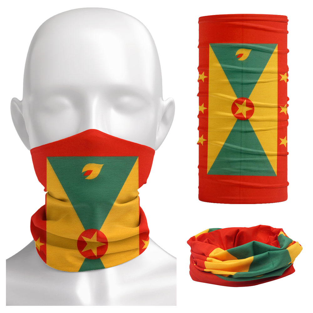 Grenada Flag Pattern Face Band - Running Gear Youtube review and price